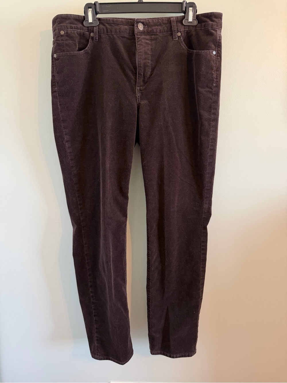 Talbots Women's Dark Brown Corduroy Straight-Leg Pants